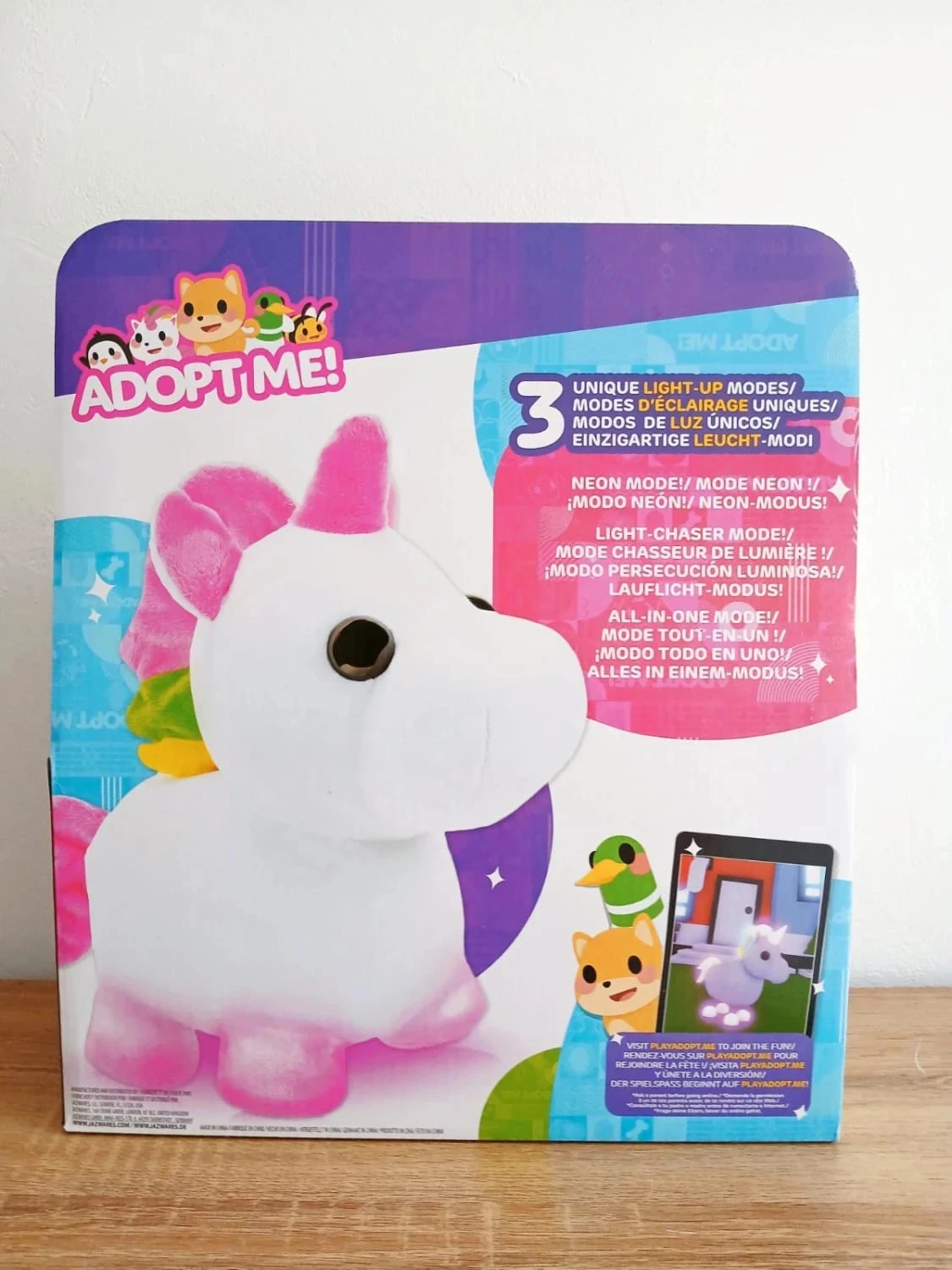 ¡Adopt Me! Peluche Luminosa de Unicornio Neón - Suave y cariñosa - Tres modos de iluminación – photo 2